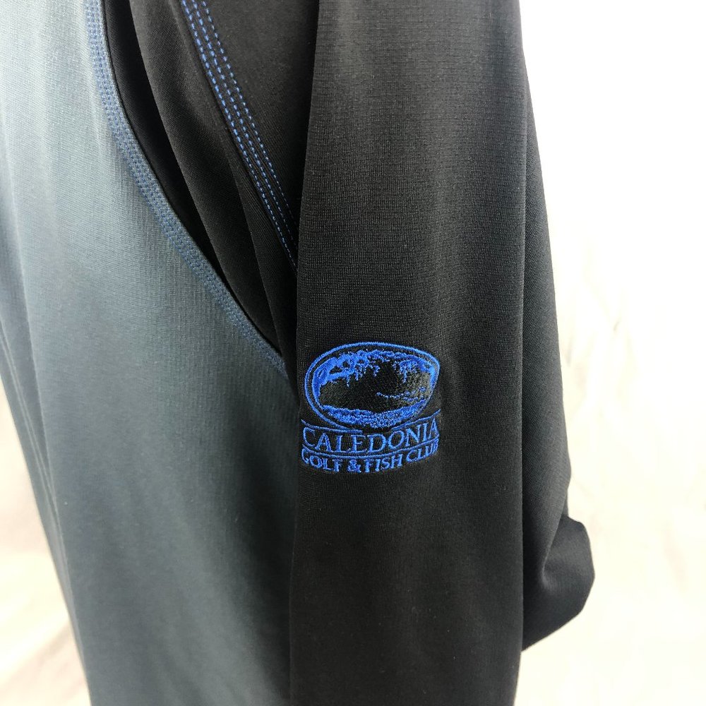 Adidas Mens Black Gray Sweatshirt Size 2XL Pullover Jacket 1/4 Zip Club Logo - Picture 3 of 6